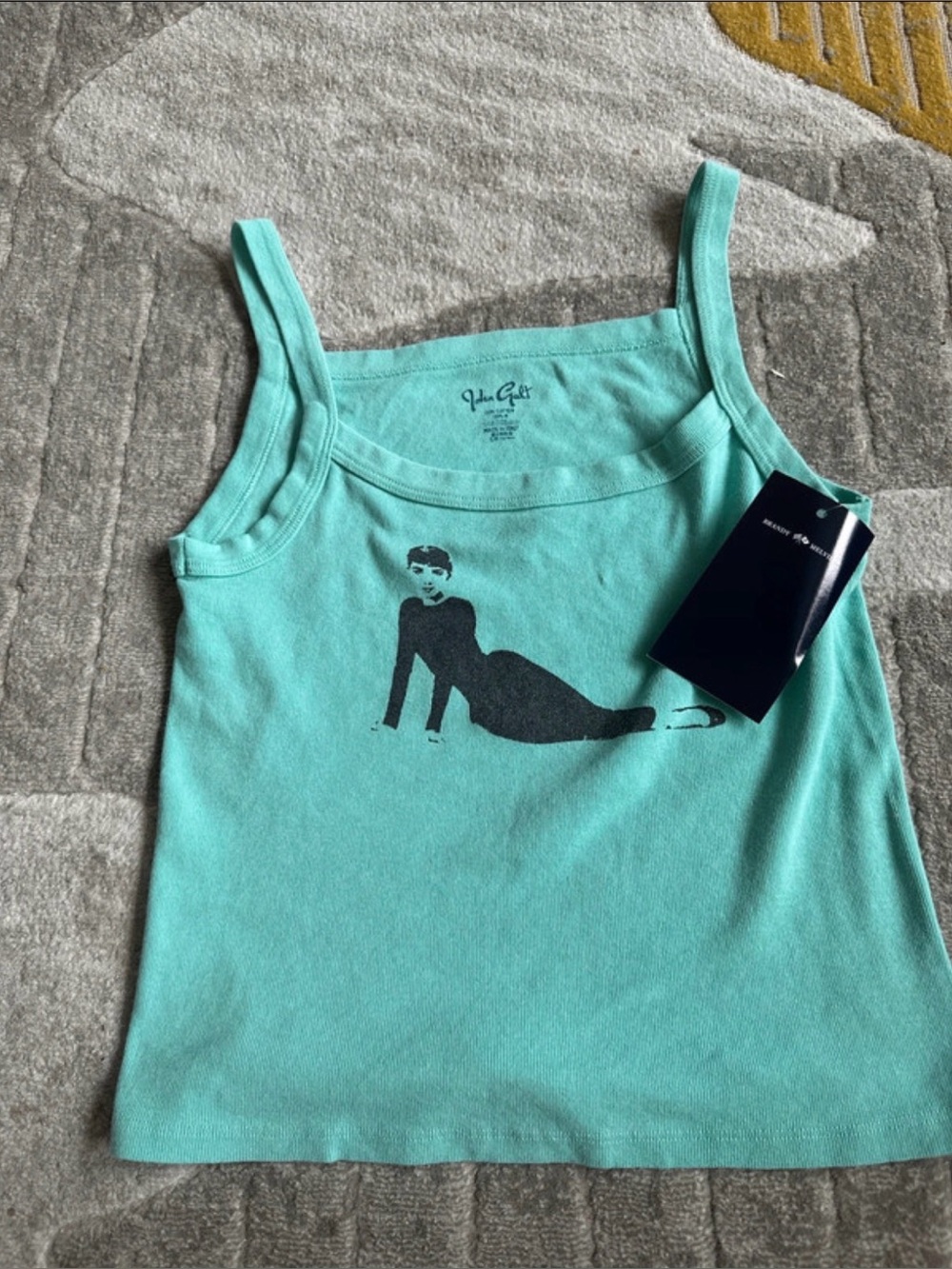 Brandy Melville Teal Audrey Hepburn Tank Top*brand new with tags